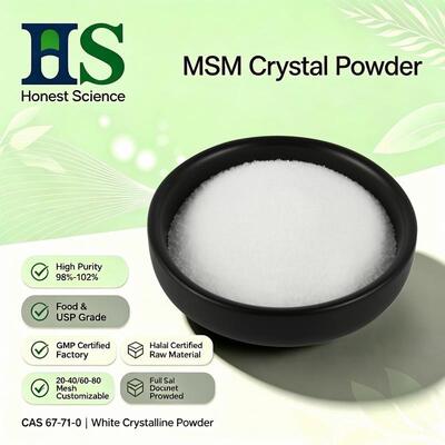 MSM poudre cristalline méthylsulfonylméthane diméthyl sulfone maillage personnalisé