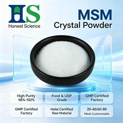 Méthylsulfonylméthane diméthylsulfone de poudre de cristal de MSM de catégorie comestible